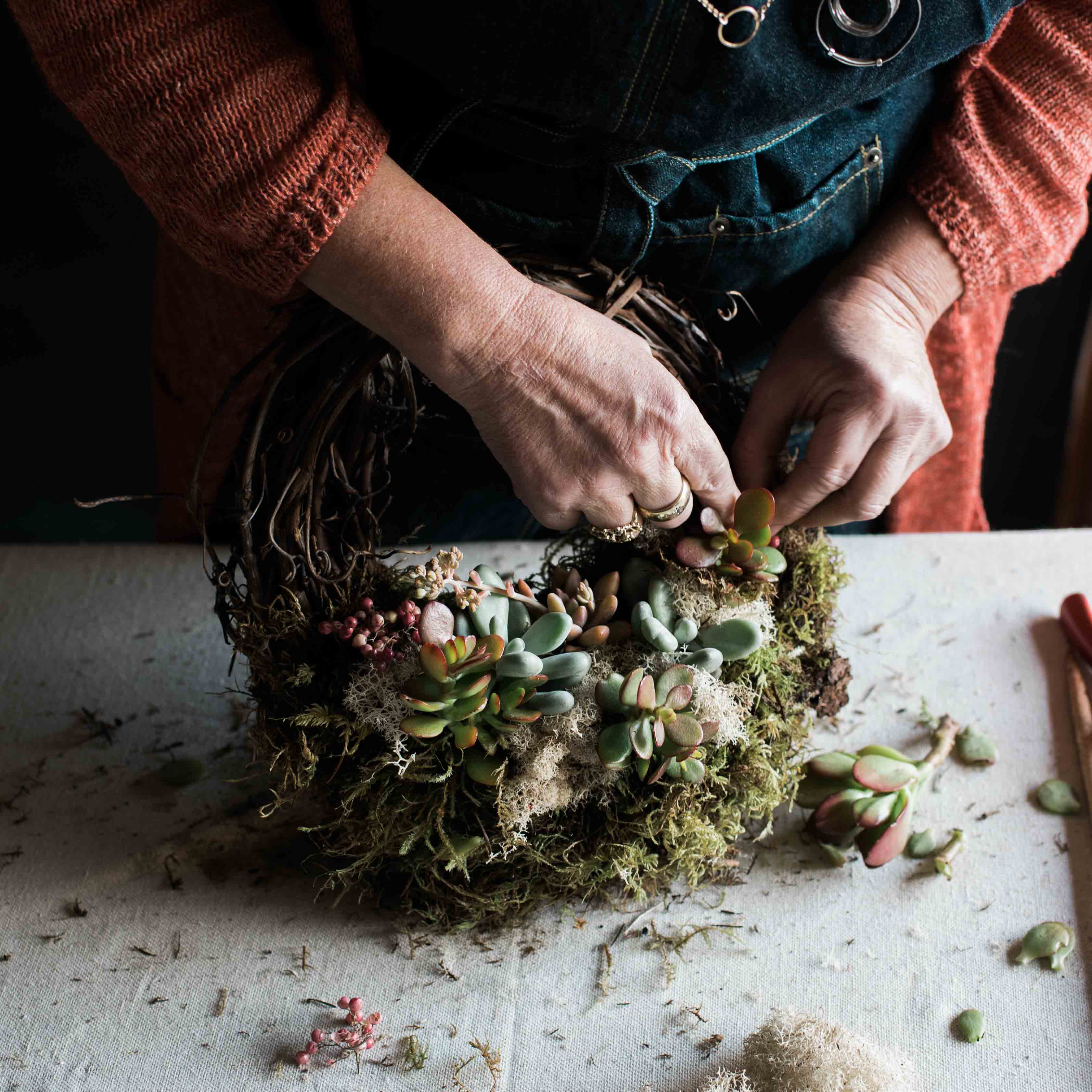 diy succulent wreath kit DIY Living Wreath Kit- The Blooming Athena – ShopUrbanFarmgirlsCo