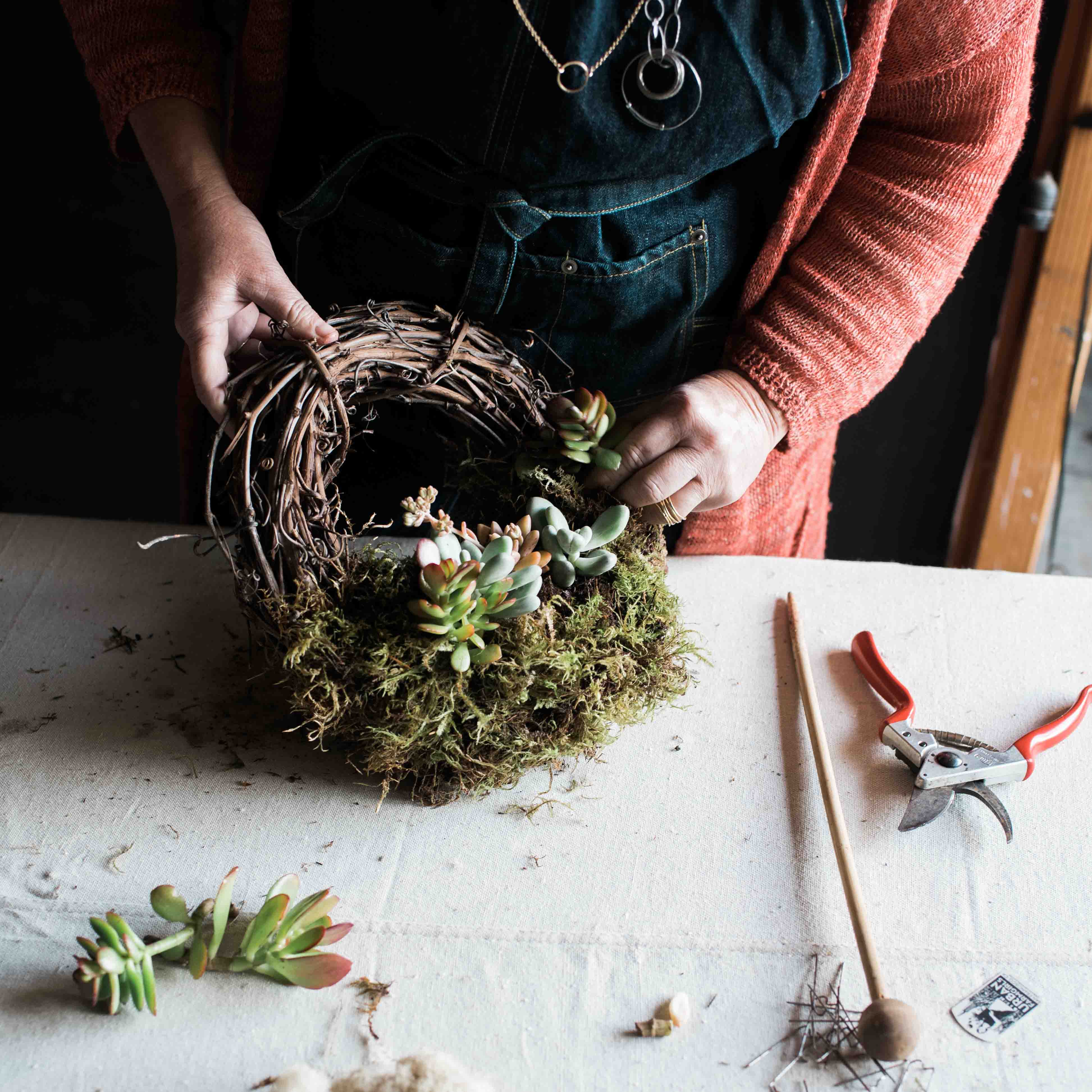 succulent wreath kit DIY Living Wreath Kit- The Blooming Athena – ShopUrbanFarmgirlsCo
